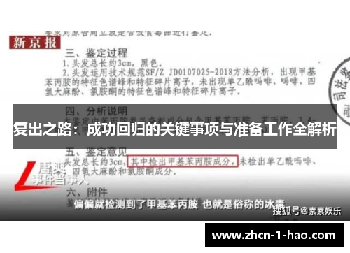 复出之路：成功回归的关键事项与准备工作全解析